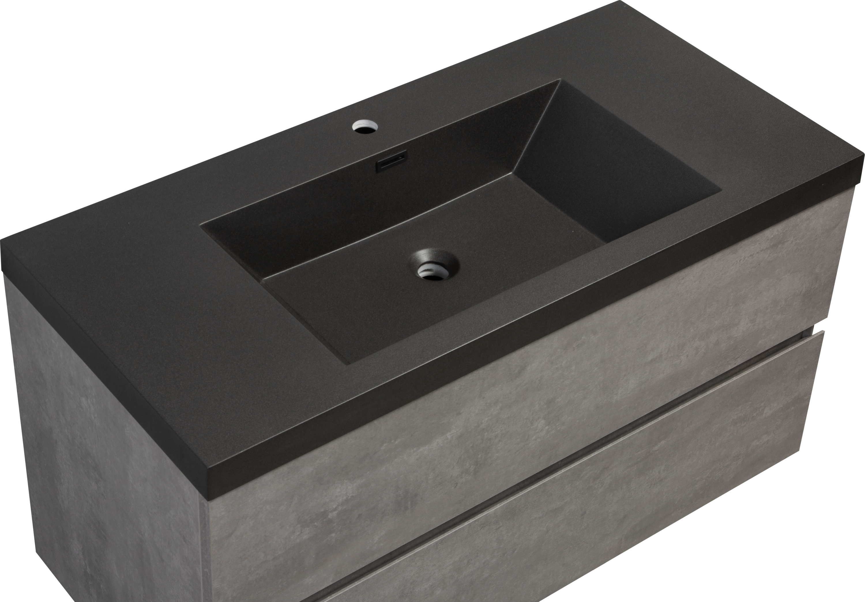 42" Bathroom Vanity Countertop Only, Single-hole Cabinet Top Matte Black, 24V12PB42