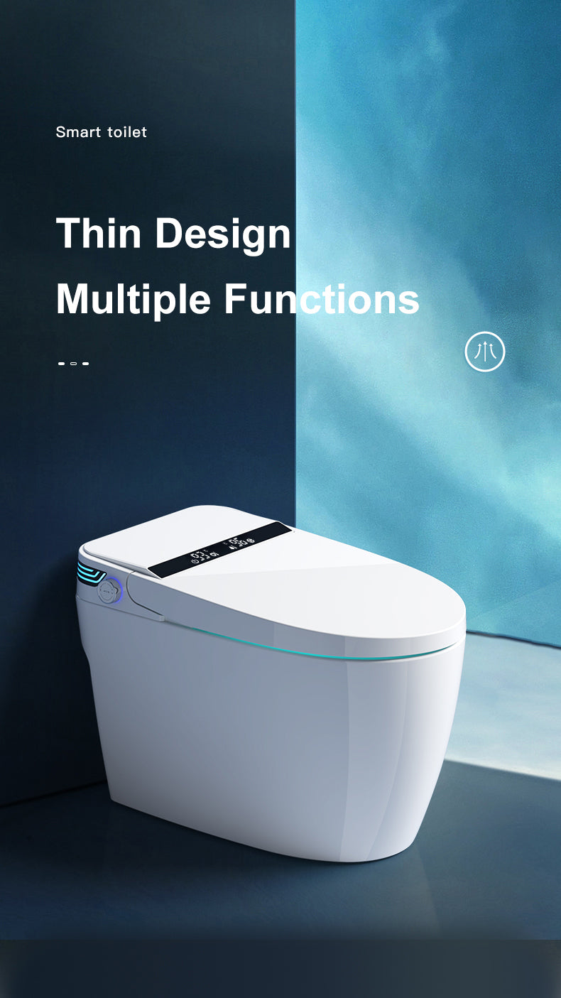 Smart Toilet with Bidet Built-in, Auto Dual Flush, Auto Open & Close Bidet Toilet with Heated Seat, Instant Warm Water, Remote Control, ADA Height Tankless Toilet, Digital Display, Elongated