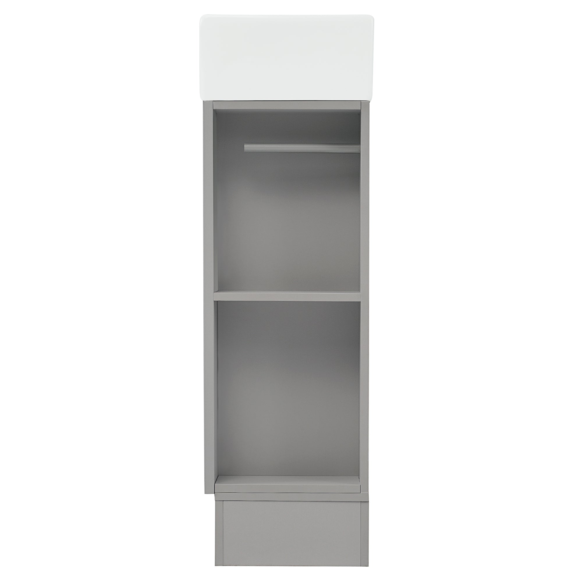 18.6" Bathroom Vanity with Sink, Bathroom Vanity Cabinet with Two-tier Shelf, Left or Right Orientation, Grey