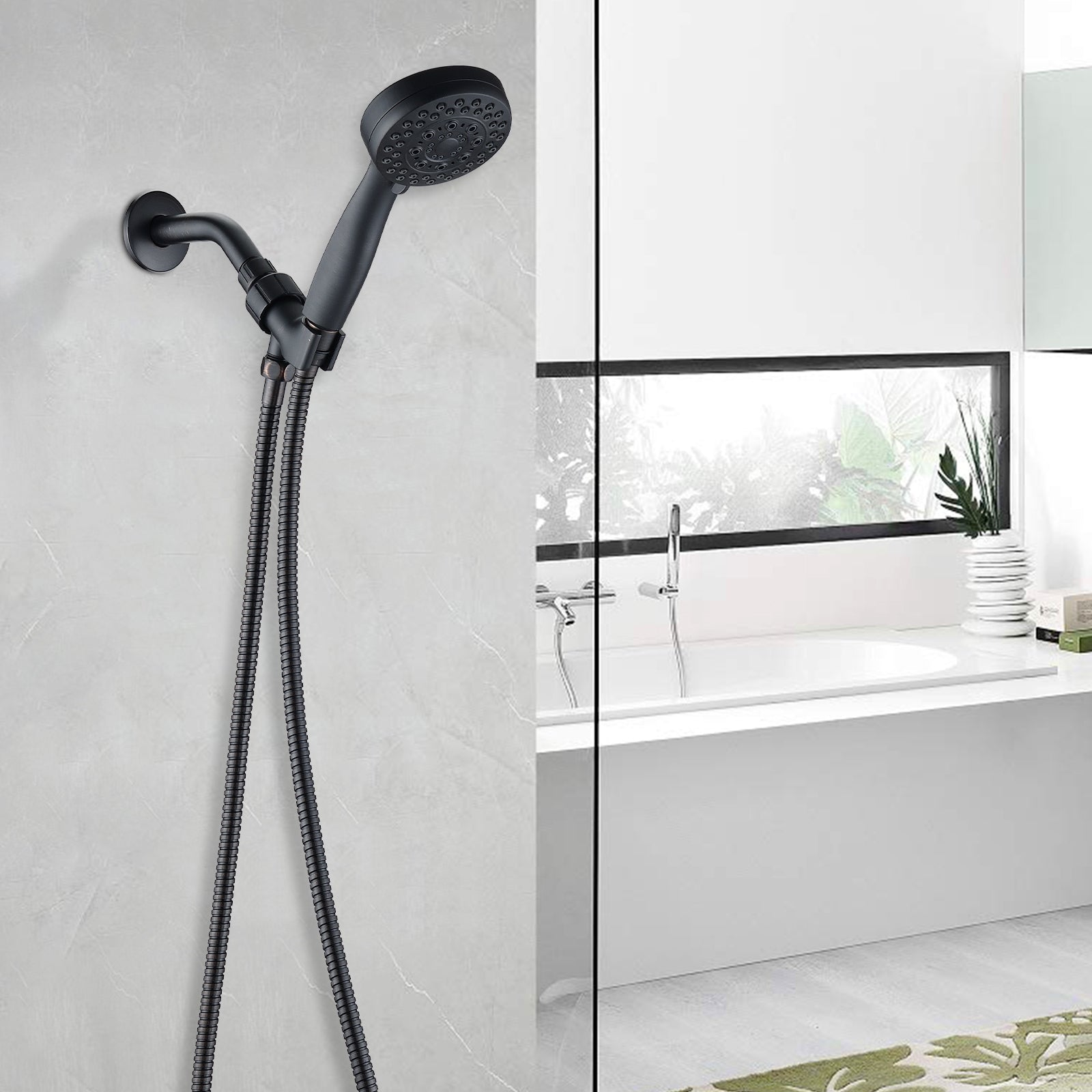 5 Mode Adjustable Settings Handheld Shower Head with Hose High Pressure Shower Heads