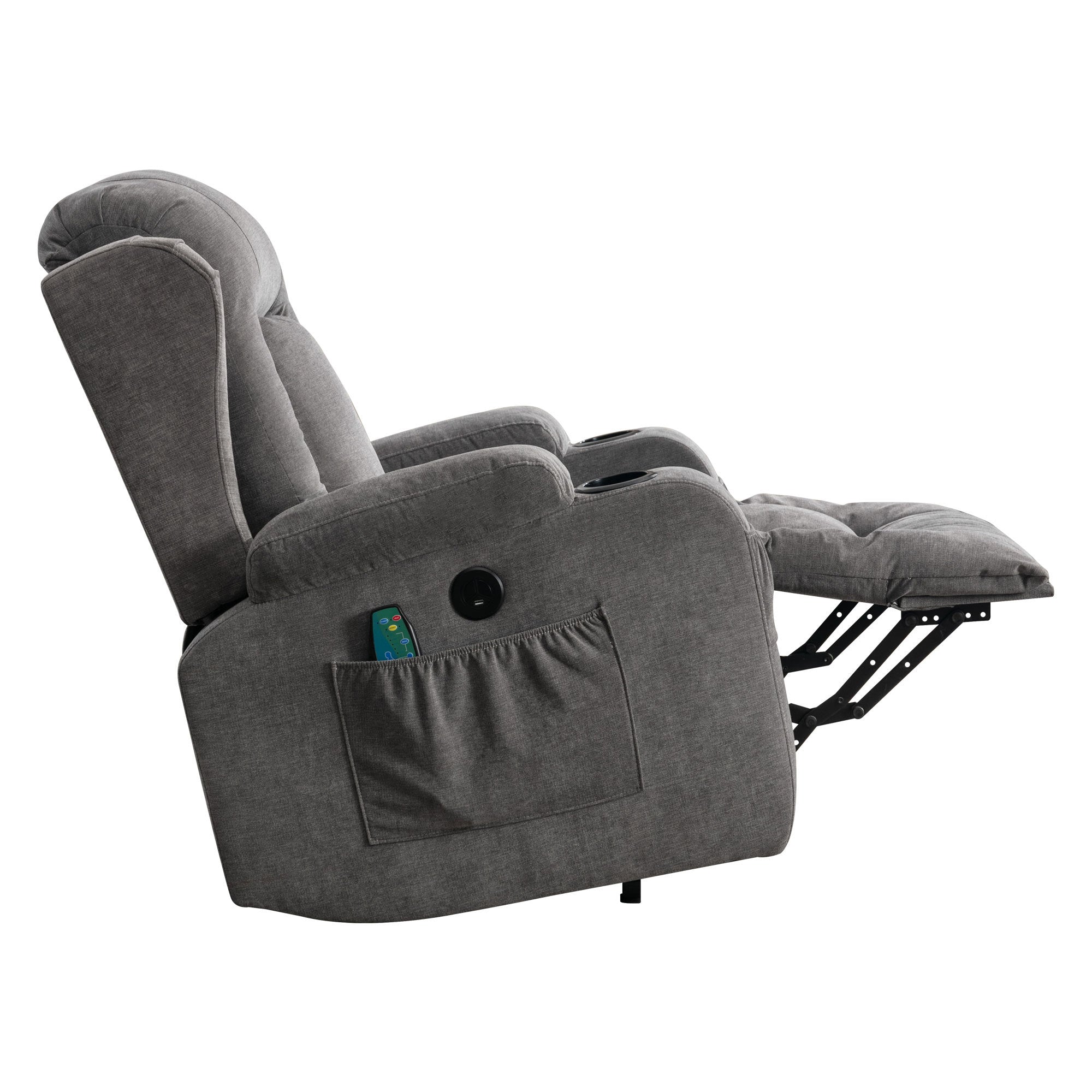 Power Lift Recliner Chair Recliners for Elderly with Heat and Massage Recliner Chair for Living Room with Infinite Position and Side Pocket,USB Charge Port(GREY)