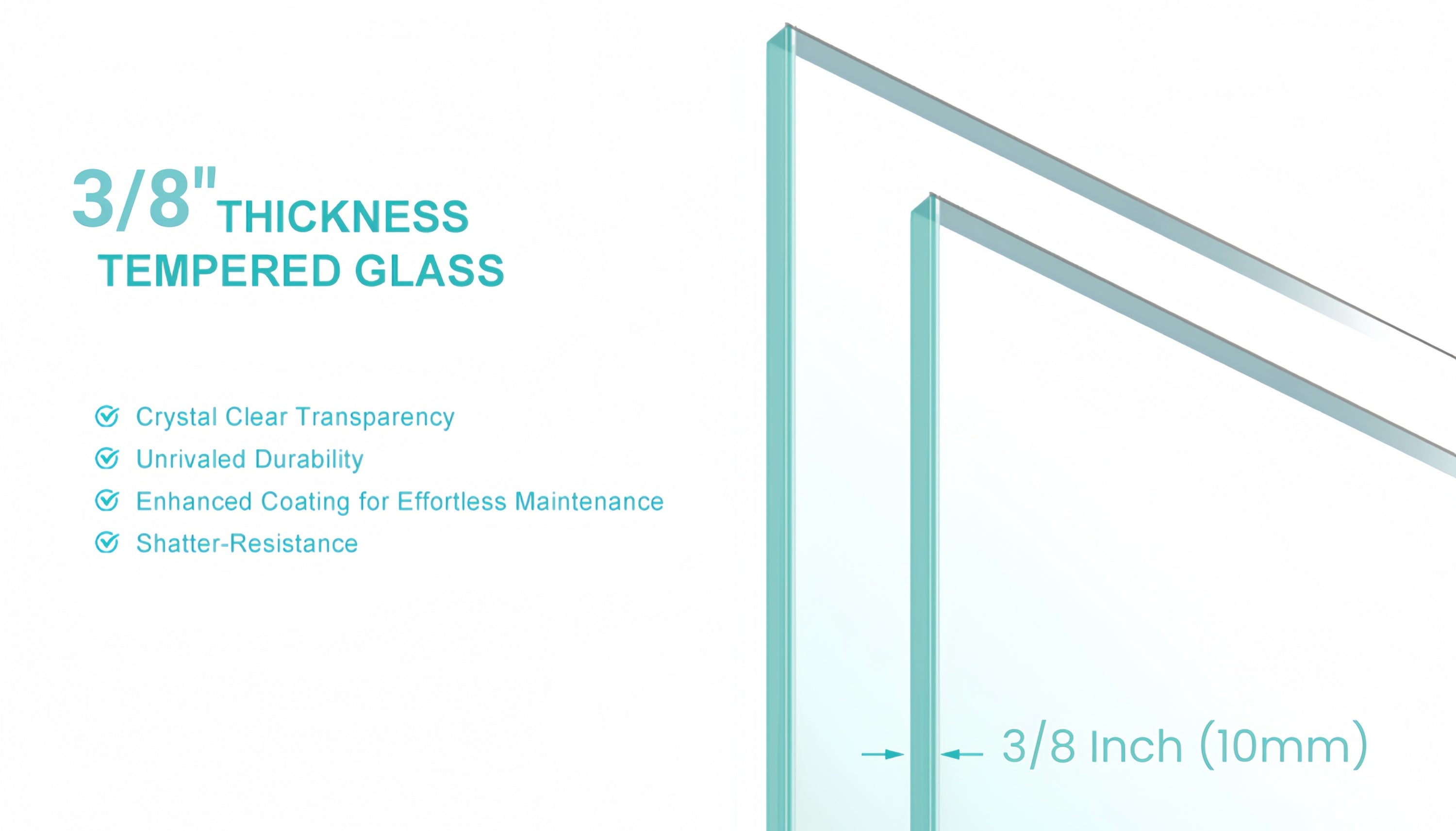 56-60"W x 76"H Double Sliding Frameless Soft-Close Shower Door with Premium 3/8 Inch (10mm) Thick Tampered Glass and Easy-cleaning Coating, Stainless Steel in Matte Black 22D02-60MB