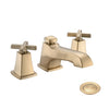 Two Handle Widespread High-arc Bathroom Faucet with Drain Assembly, Brushed Gold