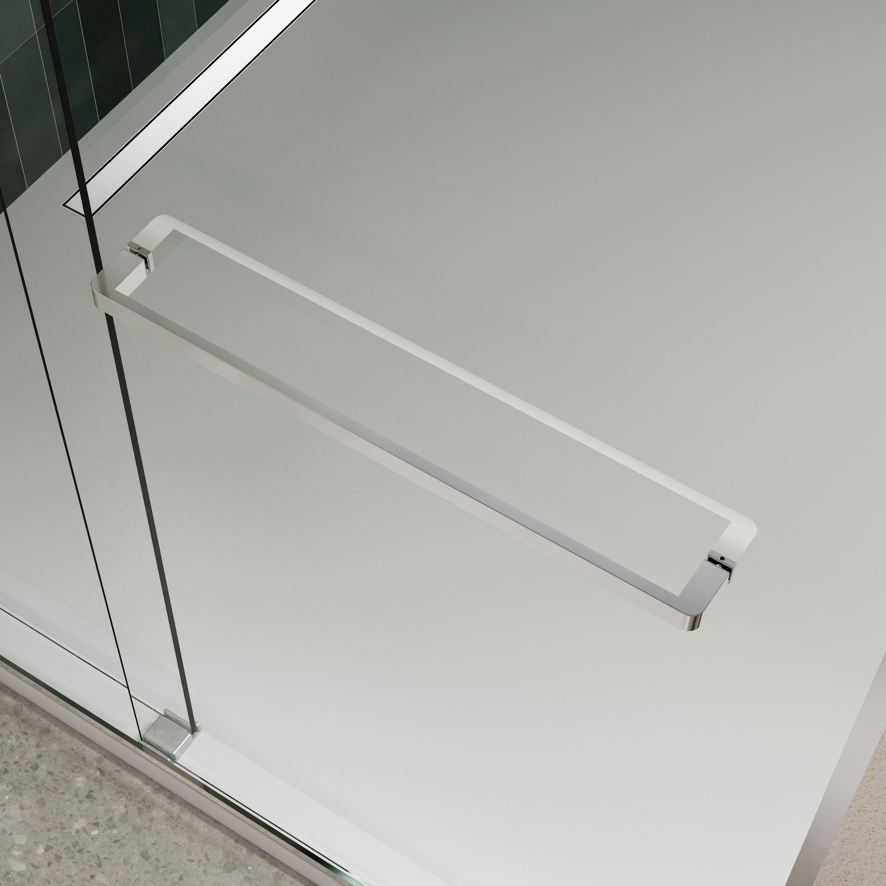 (56-60"W x 74"H) Bypass shower door, sliding door, with 5/16" tempered glass and Polished Chrome finish 6074