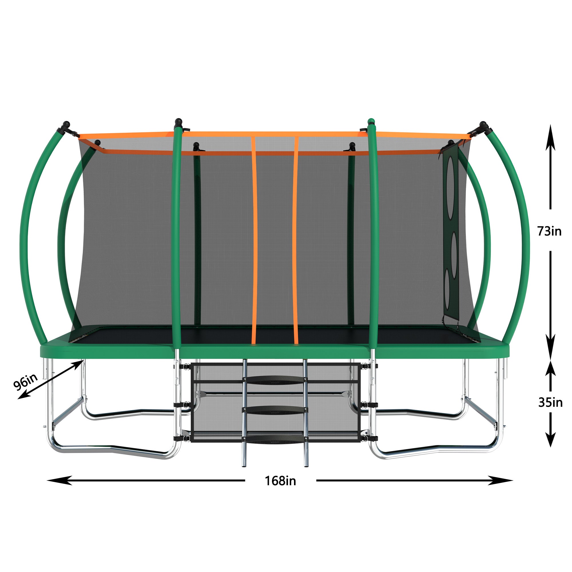 8X14FT Outdoor Square Trampolines for Kids Adults Long Rectangular Tumbling Trampoline