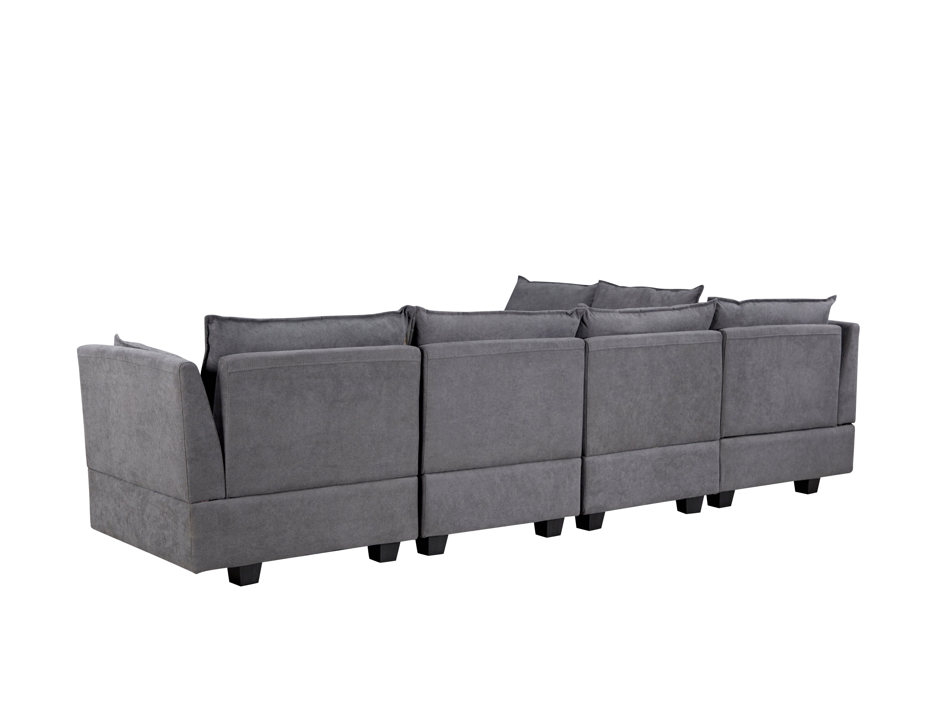 U_Style Modern Large U-Shape Modular Sectional Sofa, Convertible Sofa Bed with Reversible Chaise for Living Room, Storage Seat