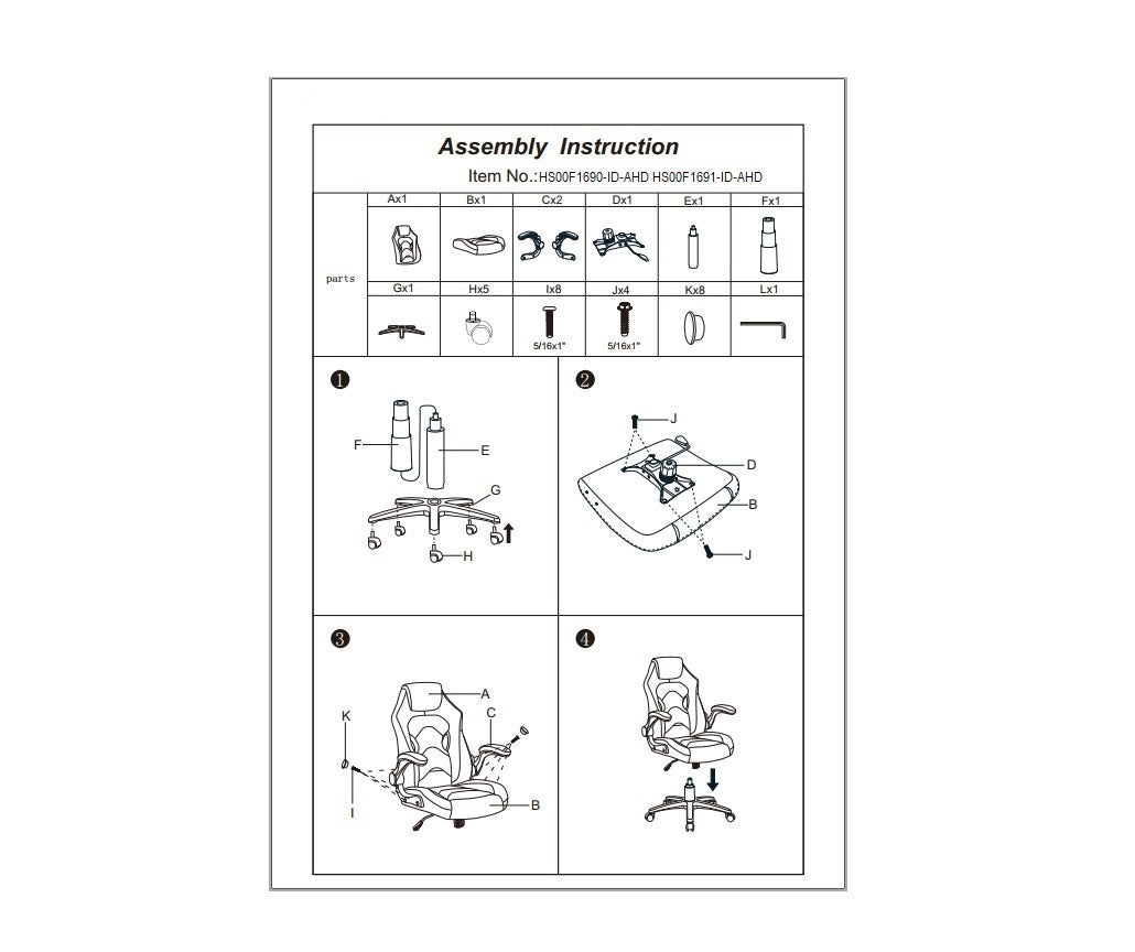 Office Chair Upholstered 1pc Comfort Chair Relax Gaming Office Chair Work Black And White Color