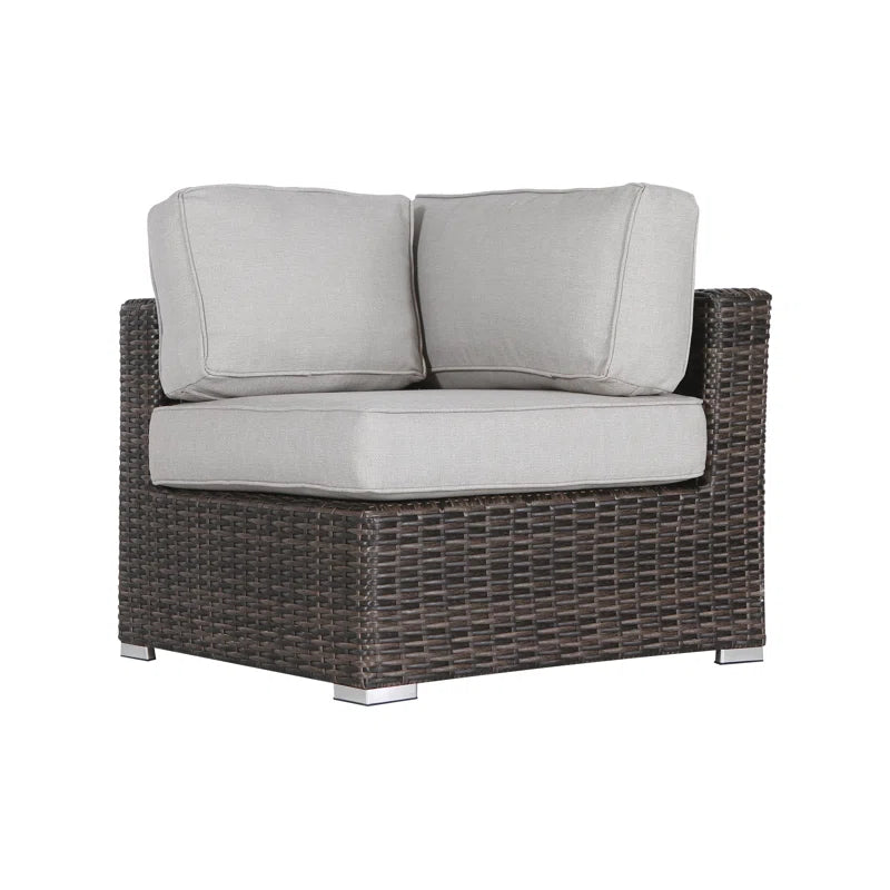 6-Person Wicker Seating Set with Cushions – Fully Assembled