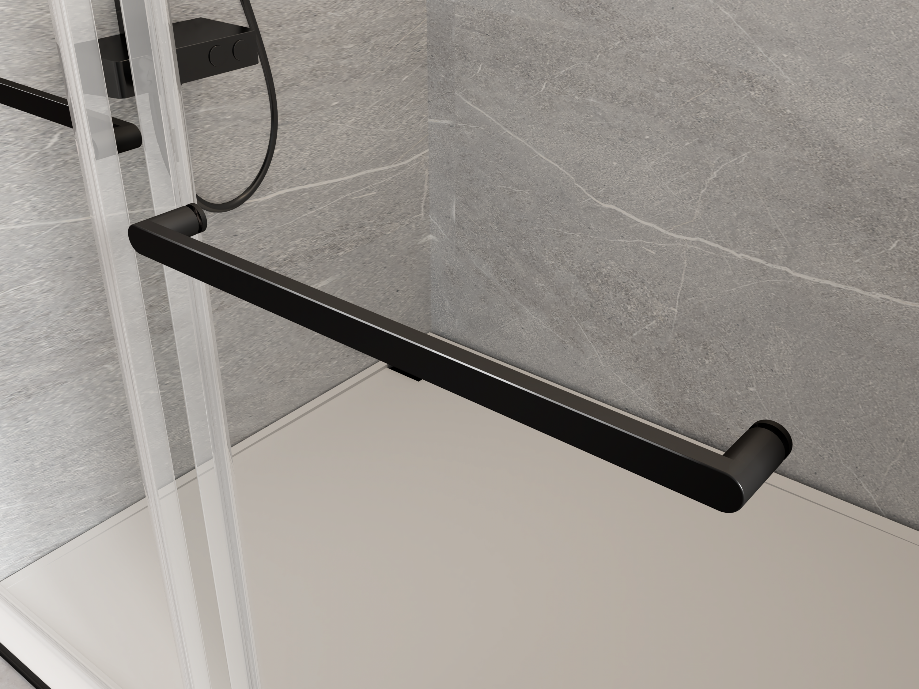 56-60"W x 76"H Double Sliding Frameless Soft-Close Shower Door with Premium 3/8 Inch (10mm) Thick Tampered Glass and Easy-cleaning Coating, Stainless Steel in Matte Black 22D02-60MB