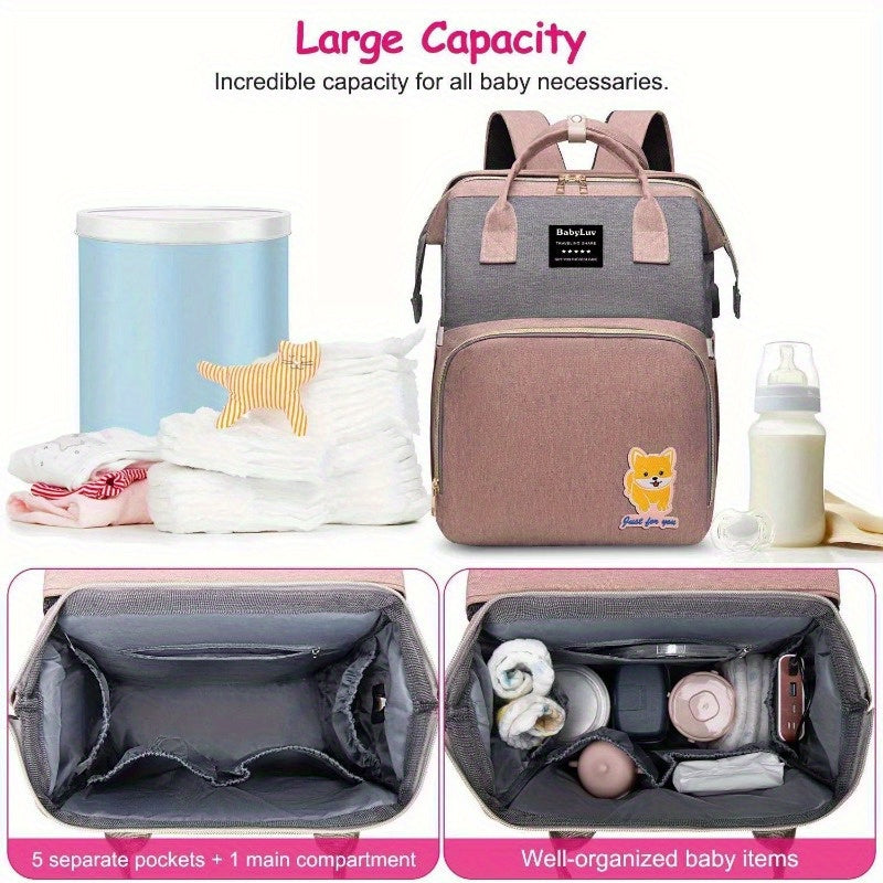 3 in 1 Multifunctional Baby Diaper Bag Backpack with Changing Table Diaper Pad