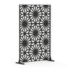 Metal Privacy Screens and Panels with Free Standing, Freestanding Outdoor Indoor Privacy Screen, Decorative Privacy Screen for Balcony Patio Garden, Sun Flower Shape