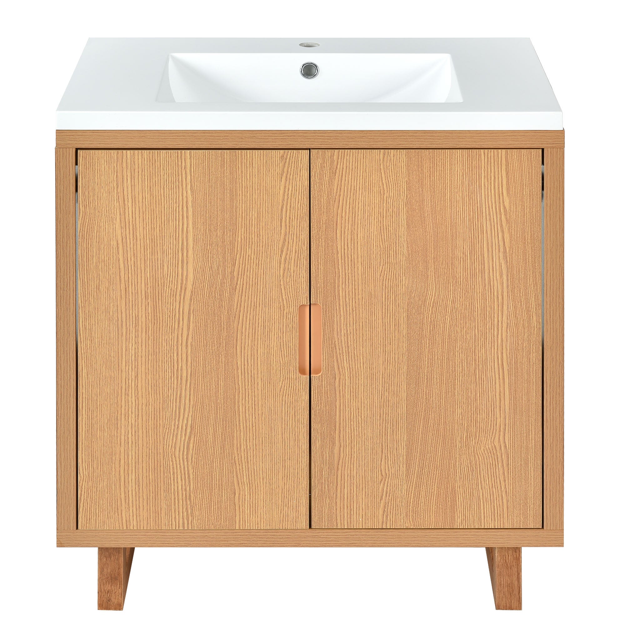 30" Bathroom vanity Set with Sink, Combo Cabinet, Bathroom Storage Cabinet, Solid Wood Frame(The Same with SV000008AAE-1)