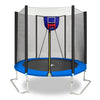 YC 8FT Trampoline Outer Net with Soft Basketball board, ball and inflator(Blue)