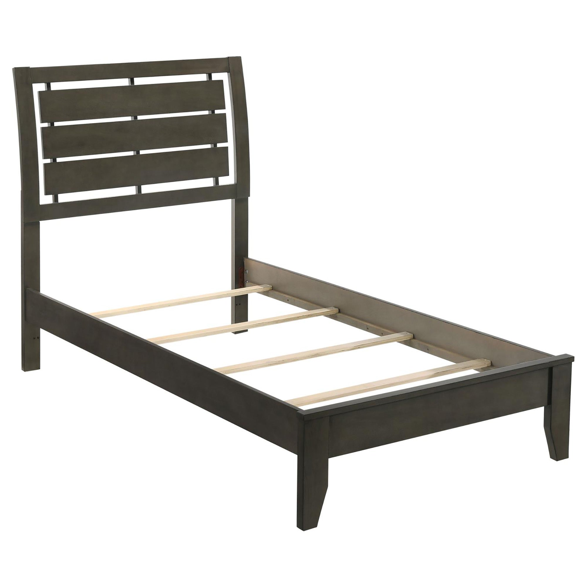 Mod Grey Slat Back Twin Panel Bed