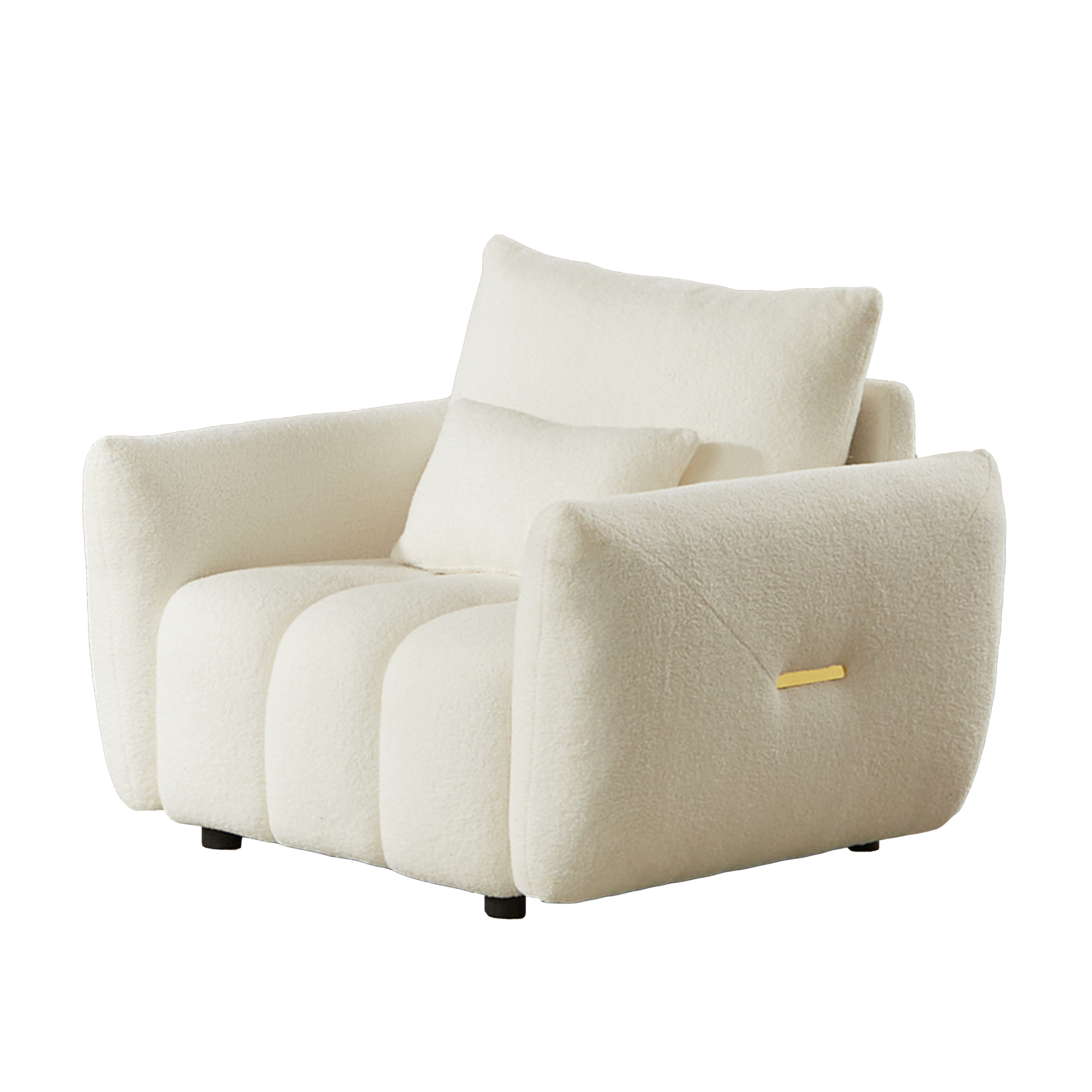 MH39.7''Teddy Fabric Sofa, Modern Lounge Chair, Upholstered with One Pillow for Apartment, Office, Living Room and Bedroom