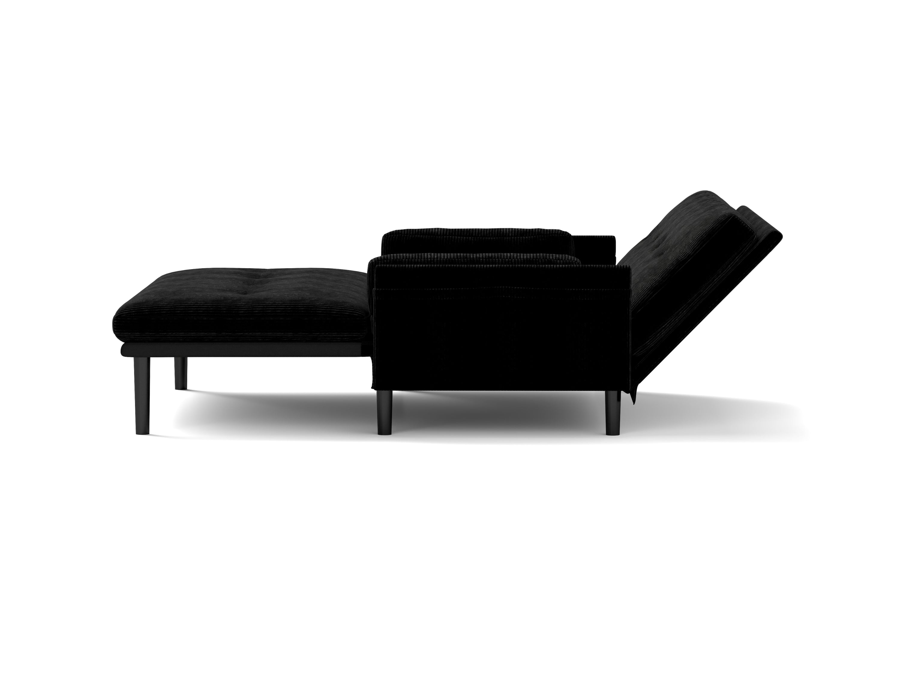 Black 2 seater sofa sleeper with recline fuction