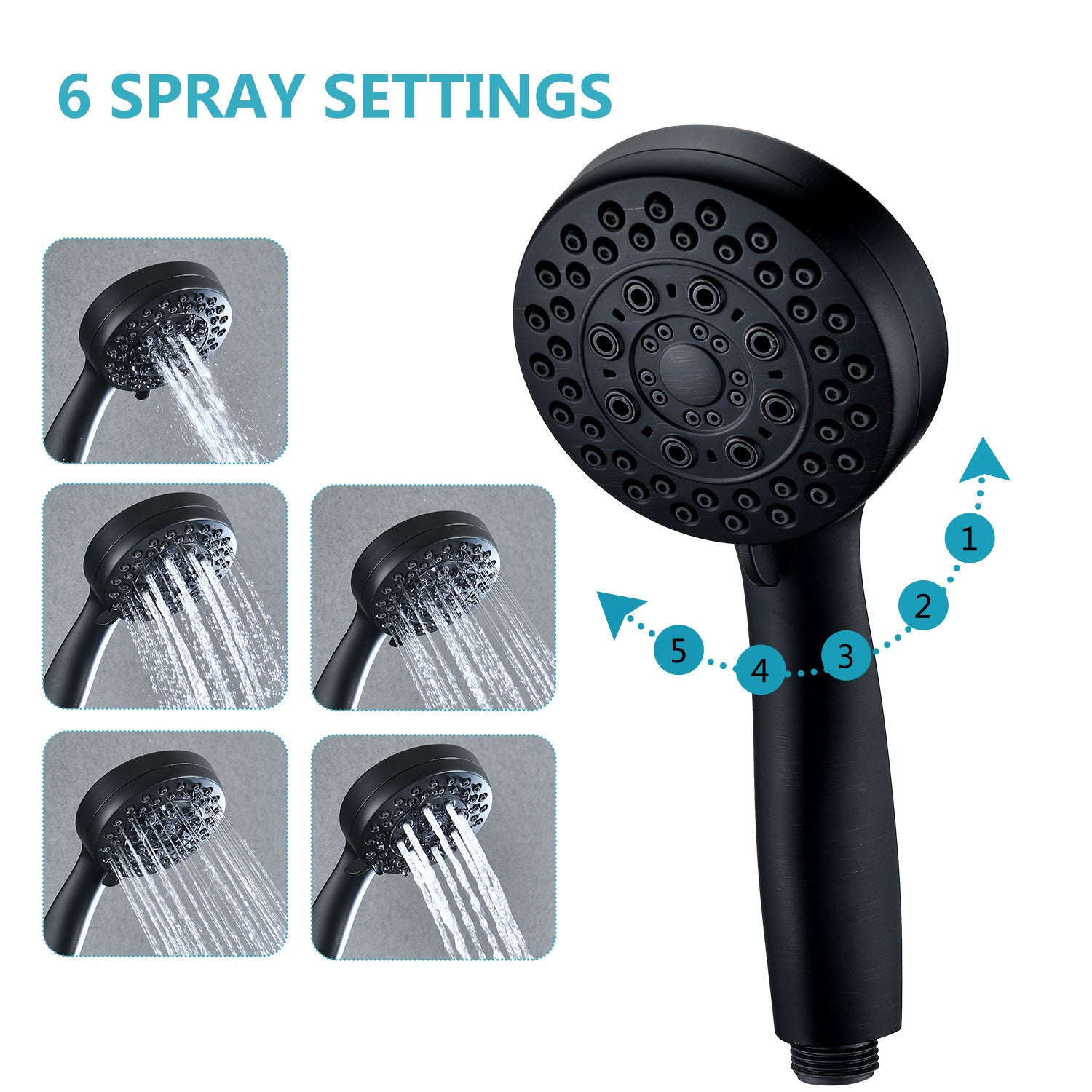 Handheld Shower Head with Hose High Pressure Shower Heads, Oil Rubbed Bronze