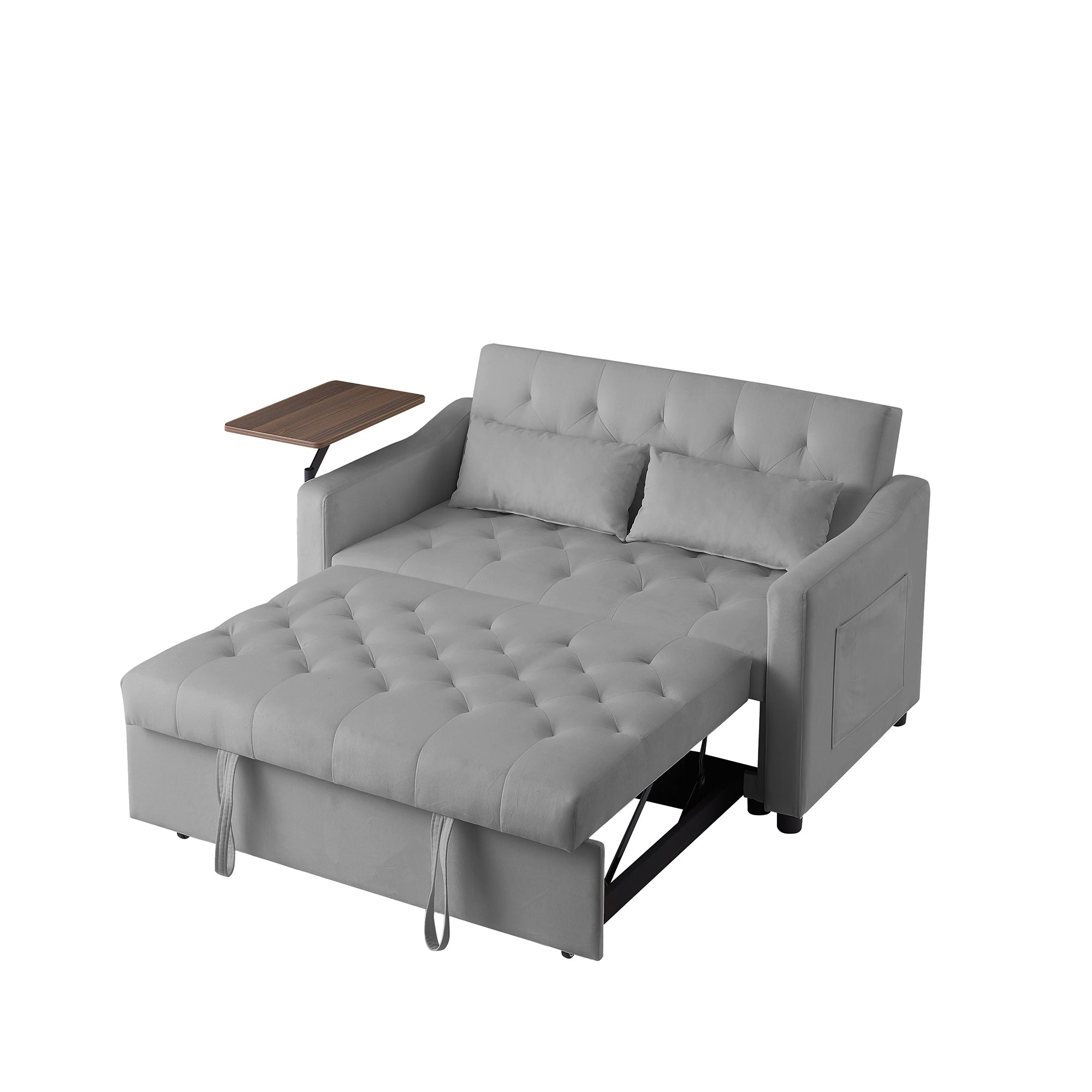 GREY VELVET SOFA BED