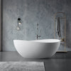 63" Luxury Handcrafted Stone Resin Freestanding Soaking Bathtub with Overflow in Matte White, cUPC Certified - 24S05-63MW