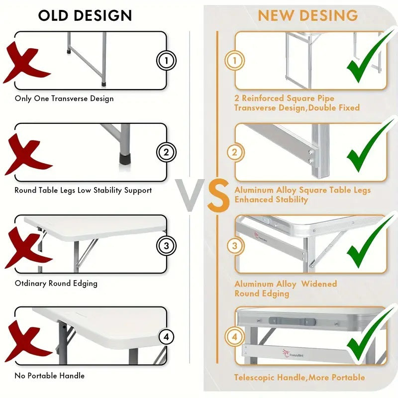 Outdoor portable folding table large