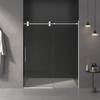 Frameless sliding shower door 56-60 inch chrome finish front view