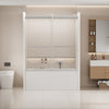 56-60"W x 62"H Frameless Double Sliding Tub Door, Bypass Tub Shower Door Soft Closing, Chrome 24D02-T60CHX