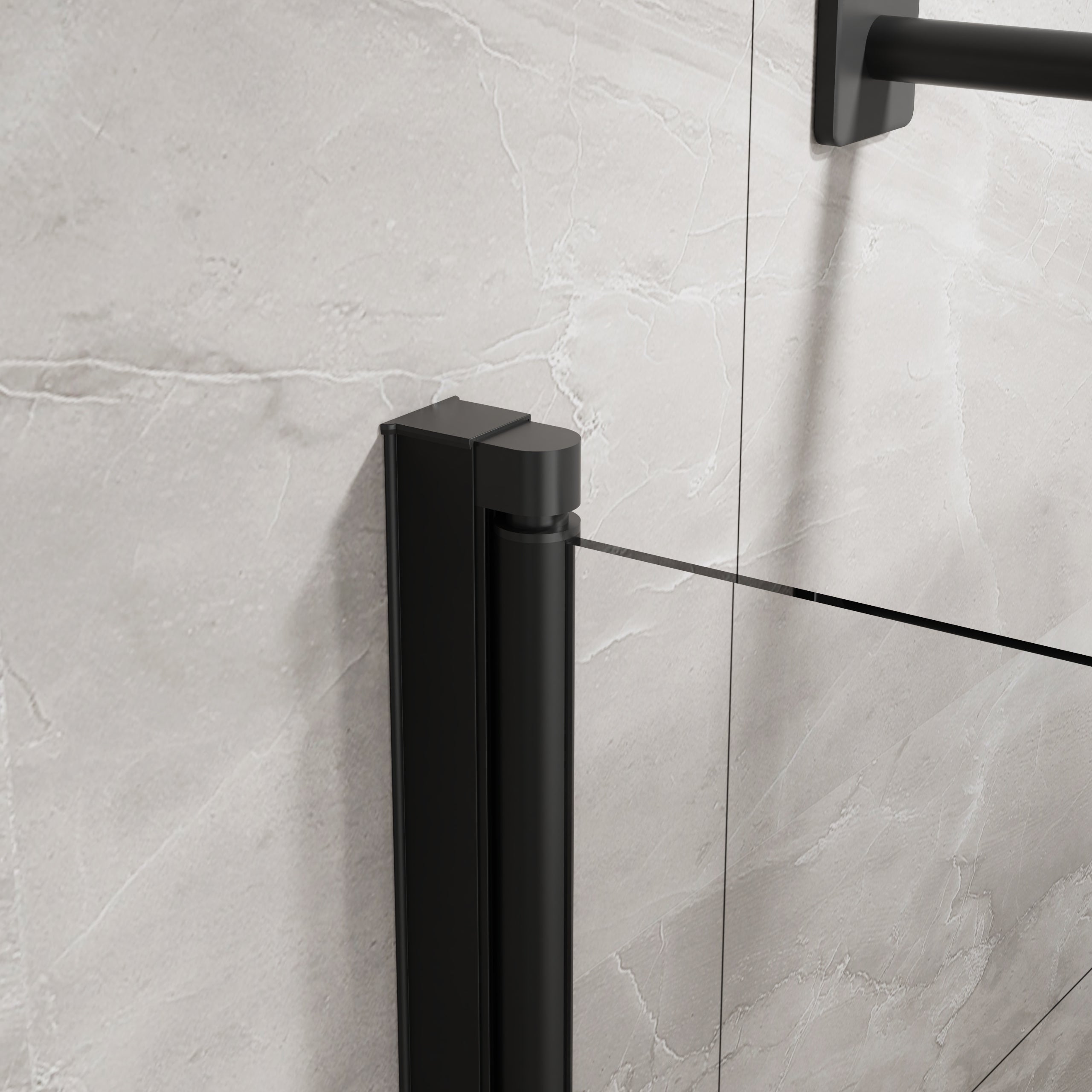 31 x 55 in Frameless Bathtub Screen - Matte Black view 4