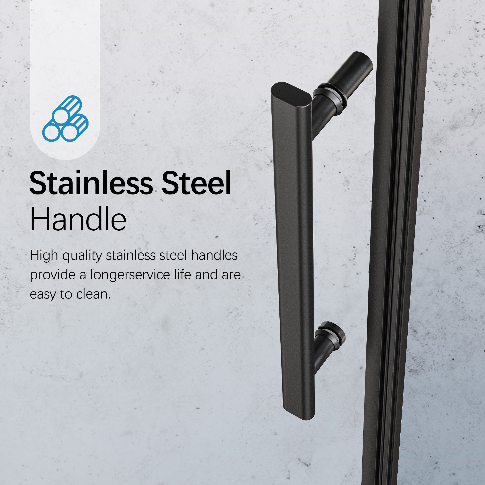 46-48 x 76 in Frameless Single Sliding Shower Door - 46-48 x 76 in / Matte Black view 5