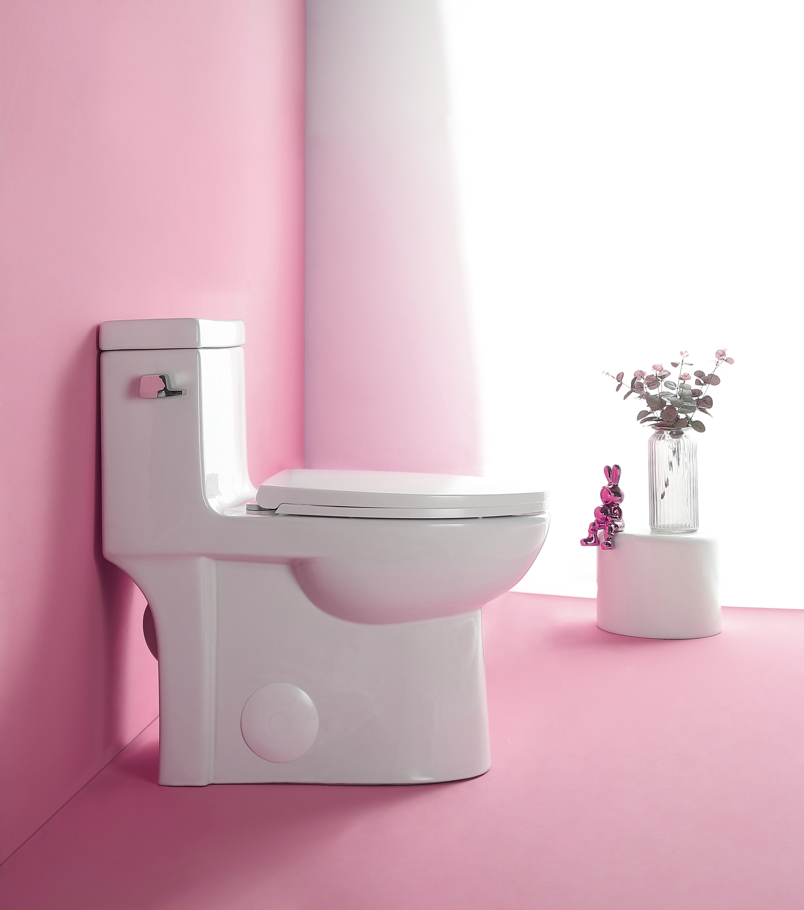 1.28 GPF Single-flush One Piece Toilet, Water-Saving Elongated Comfort Height Floor Mounted, Soft Closing Seat, 1000 Gram Map Flushing Score Toilet, Gloss White 23T03-GW