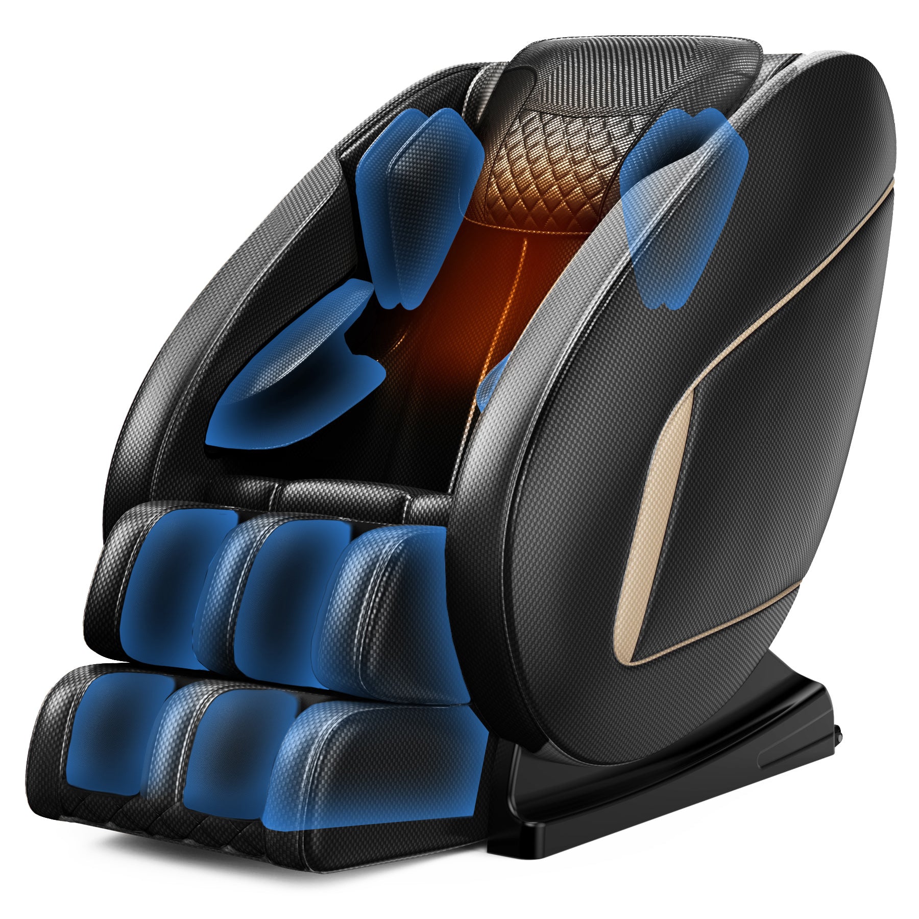 Massage Chair Blue-Tooth Connection and Speaker, Easy to Use at Home and in The Office and Recliner with Zero Gravity with Full Body Air Pressure, 001, 50D x 26W x 40H in, Black3