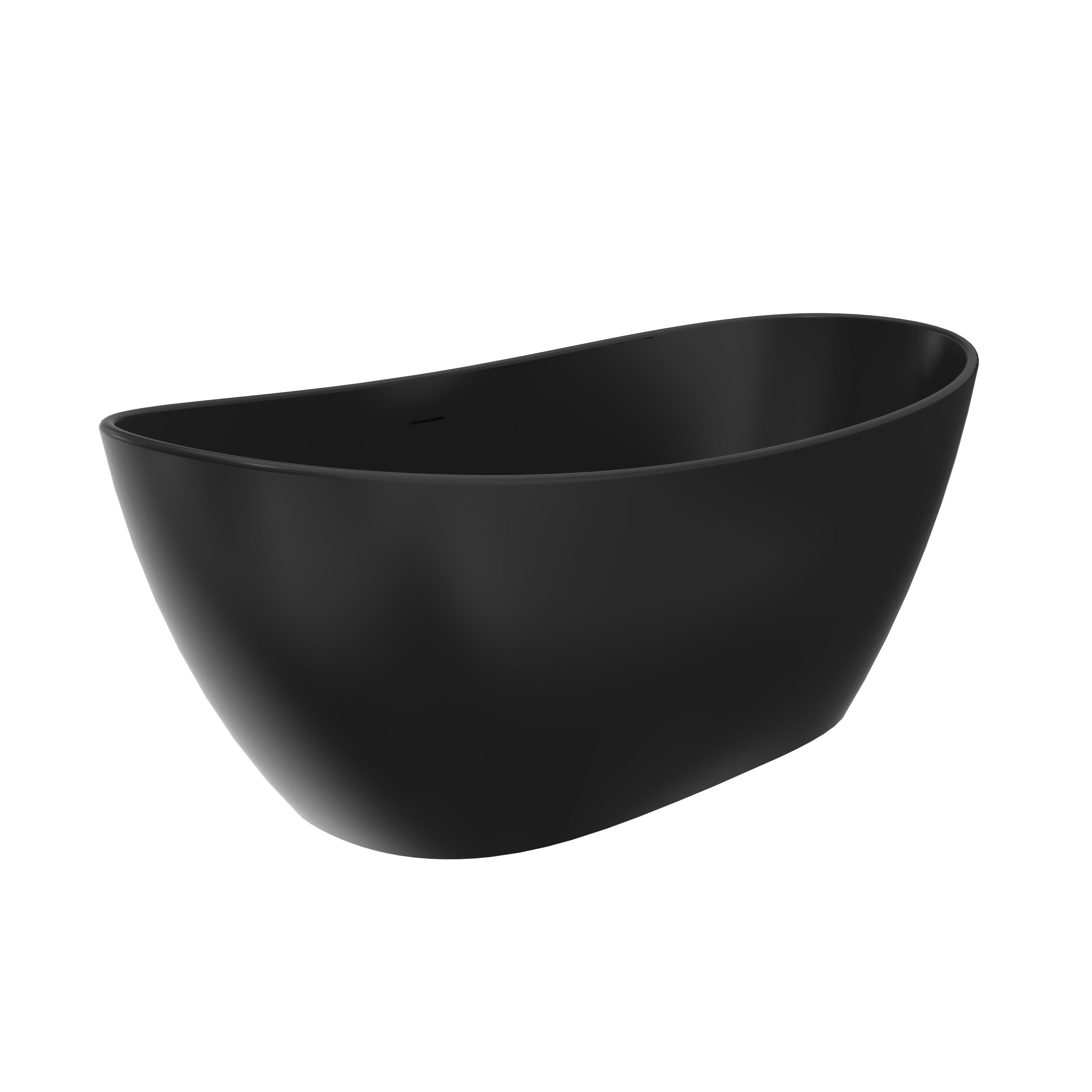 65-inch freestanding solid surface stone soaking tub, detail view
