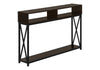 Accent Table, Console, Entryway, Narrow, Sofa, Living Room, Bedroom, Brown Laminate, Black Metal, Contemporary, Modern