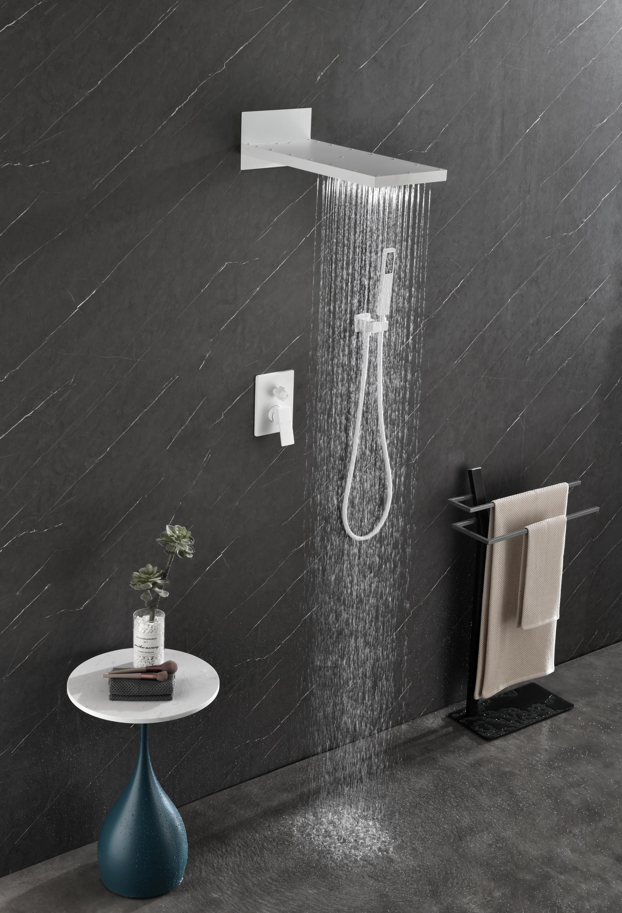 Shower System,Waterfall Rainfall Shower Head with Handheld, Shower Faucet Set for Bathroom Wall Mounted