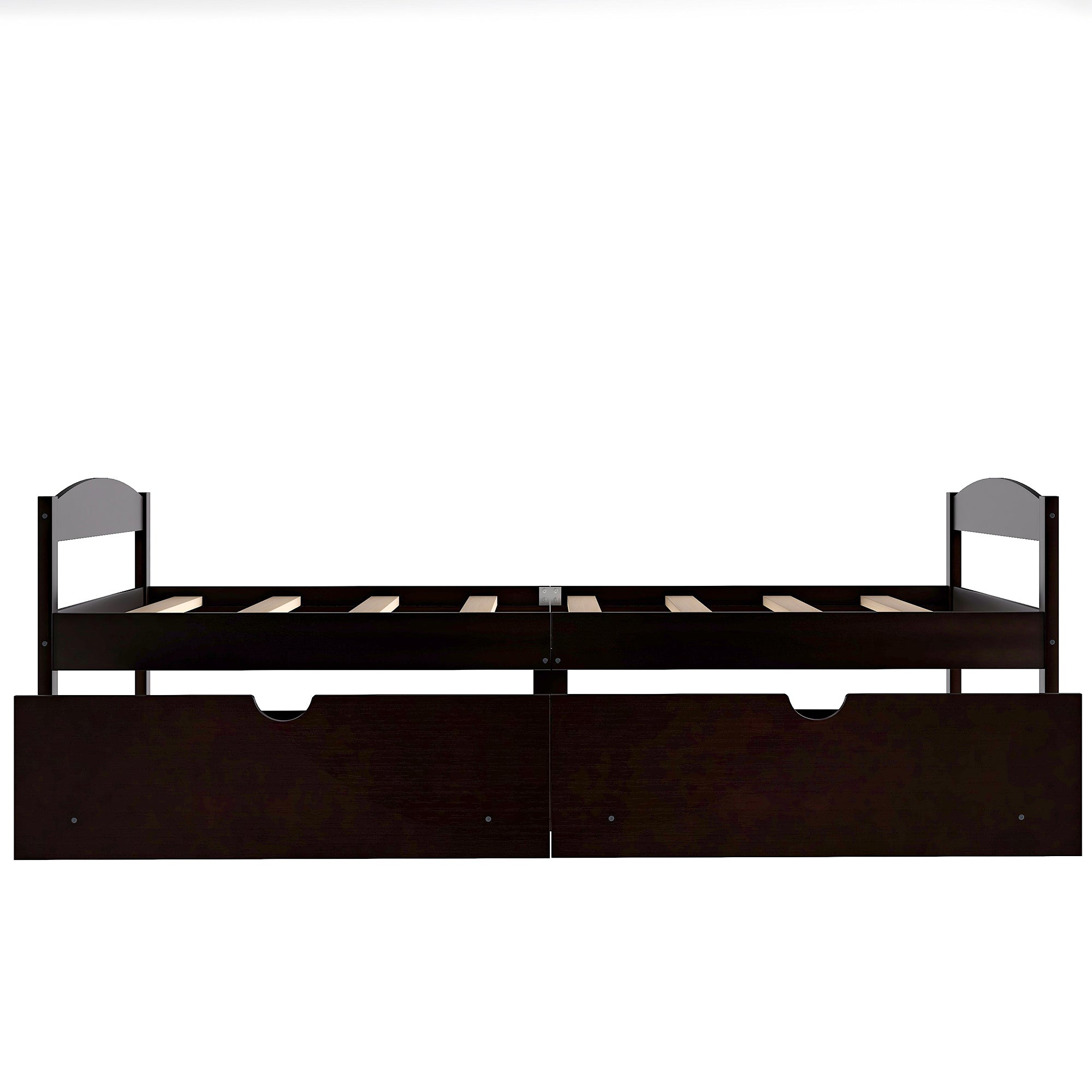 Twin size platform bed, with two drawers, espresso