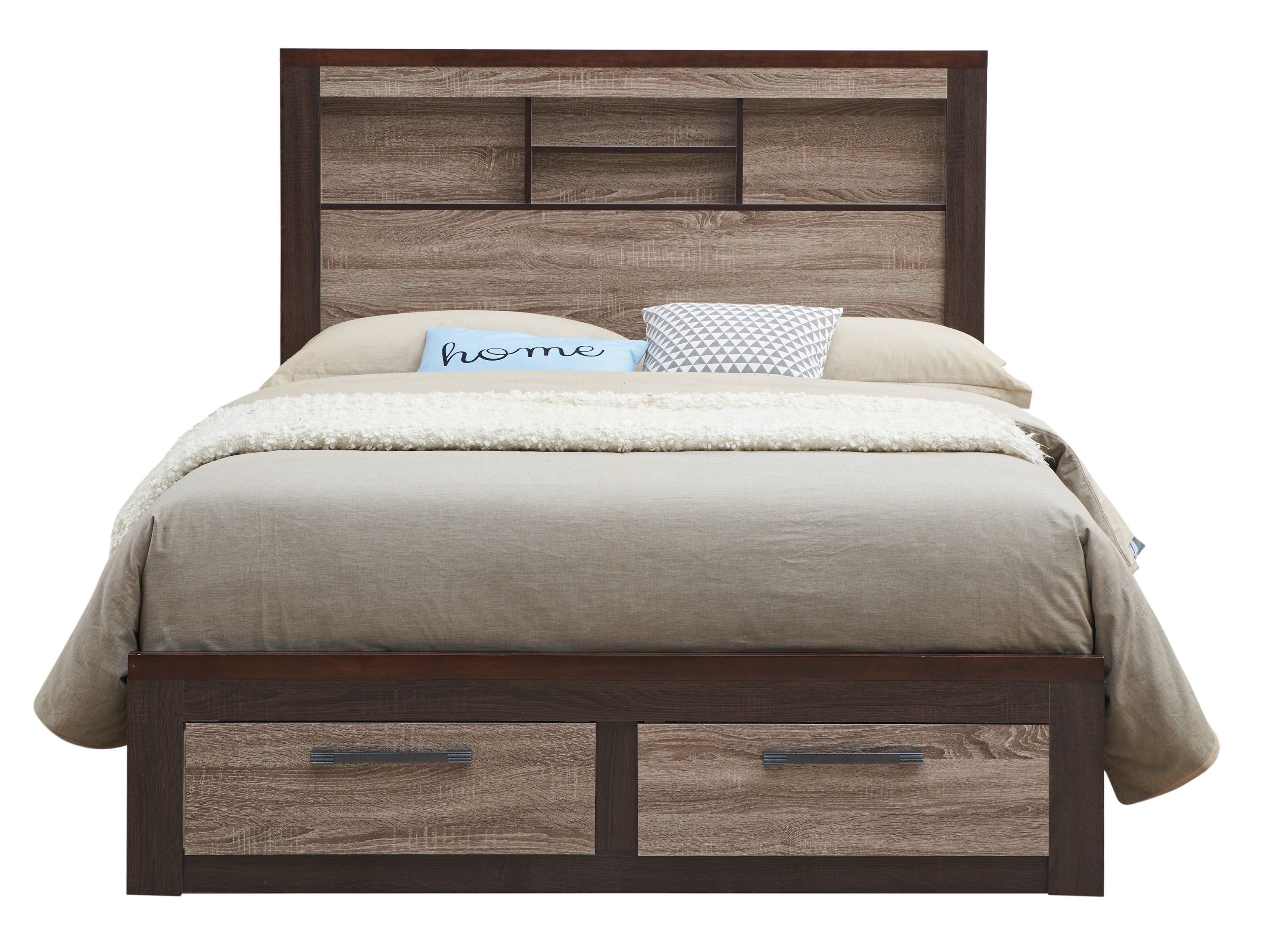 Comfortable King Bed In Gray And Brown