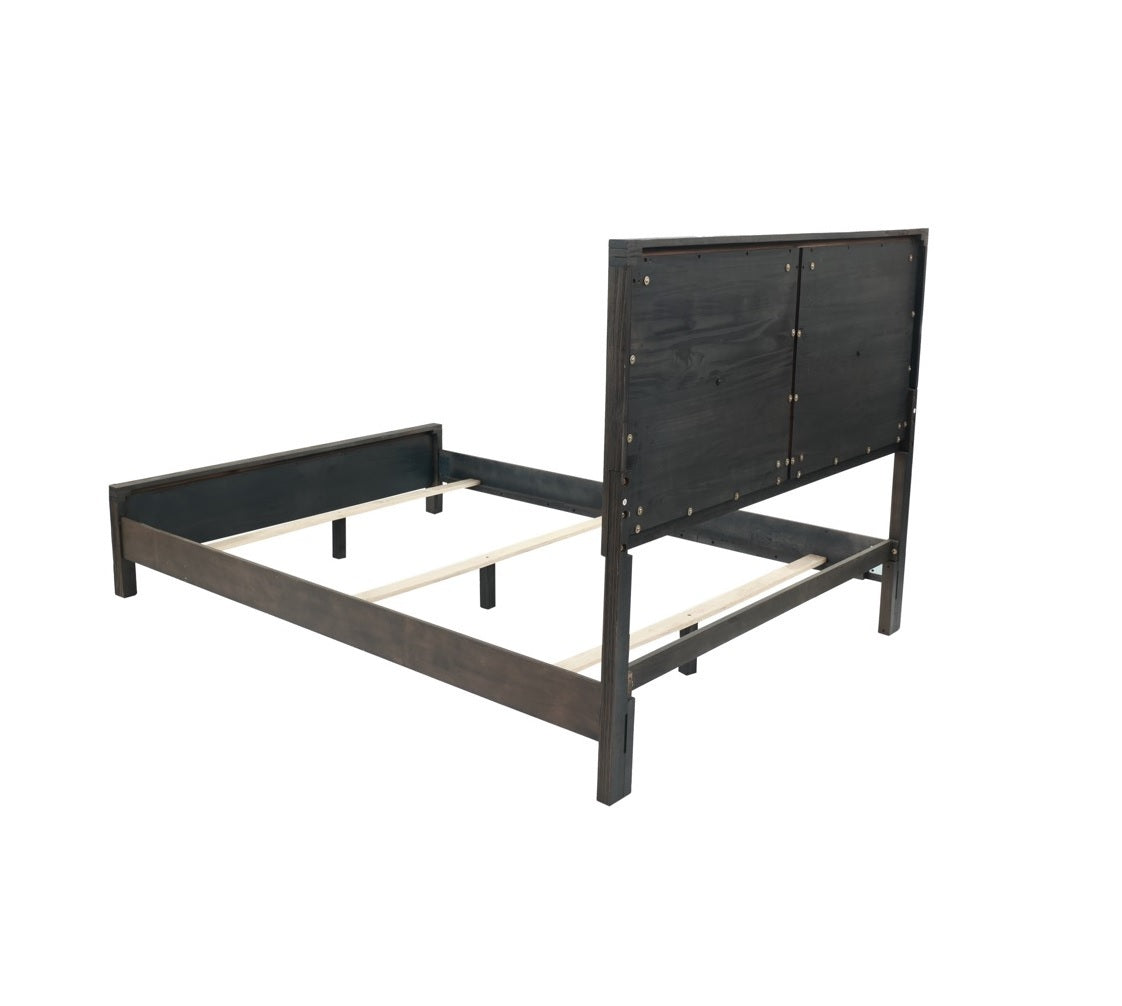 Rustic Contemporary Espresso 1pc Queen Size Bed Wooden X-Design HB Unique Look Bedroom Furniture