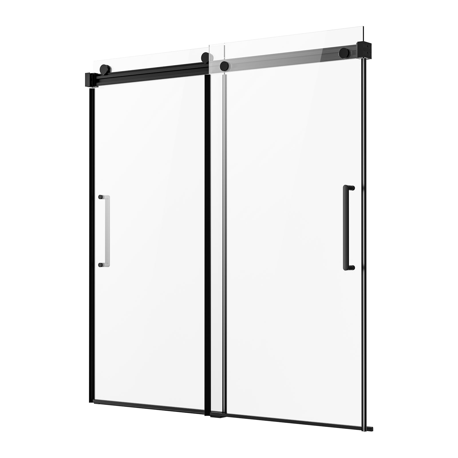 56-60 x 60 in Frameless Sliding Bathtub Door - Matte Black view 5