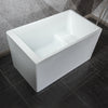 47" Freestanding Acrylic Flat bottom  Soaking Tub  Bathtub in White