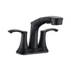 Bathroom Centerset Pull Out Matte Black 4 Inch with Pull Down Sprayer Utility Sink Faucet