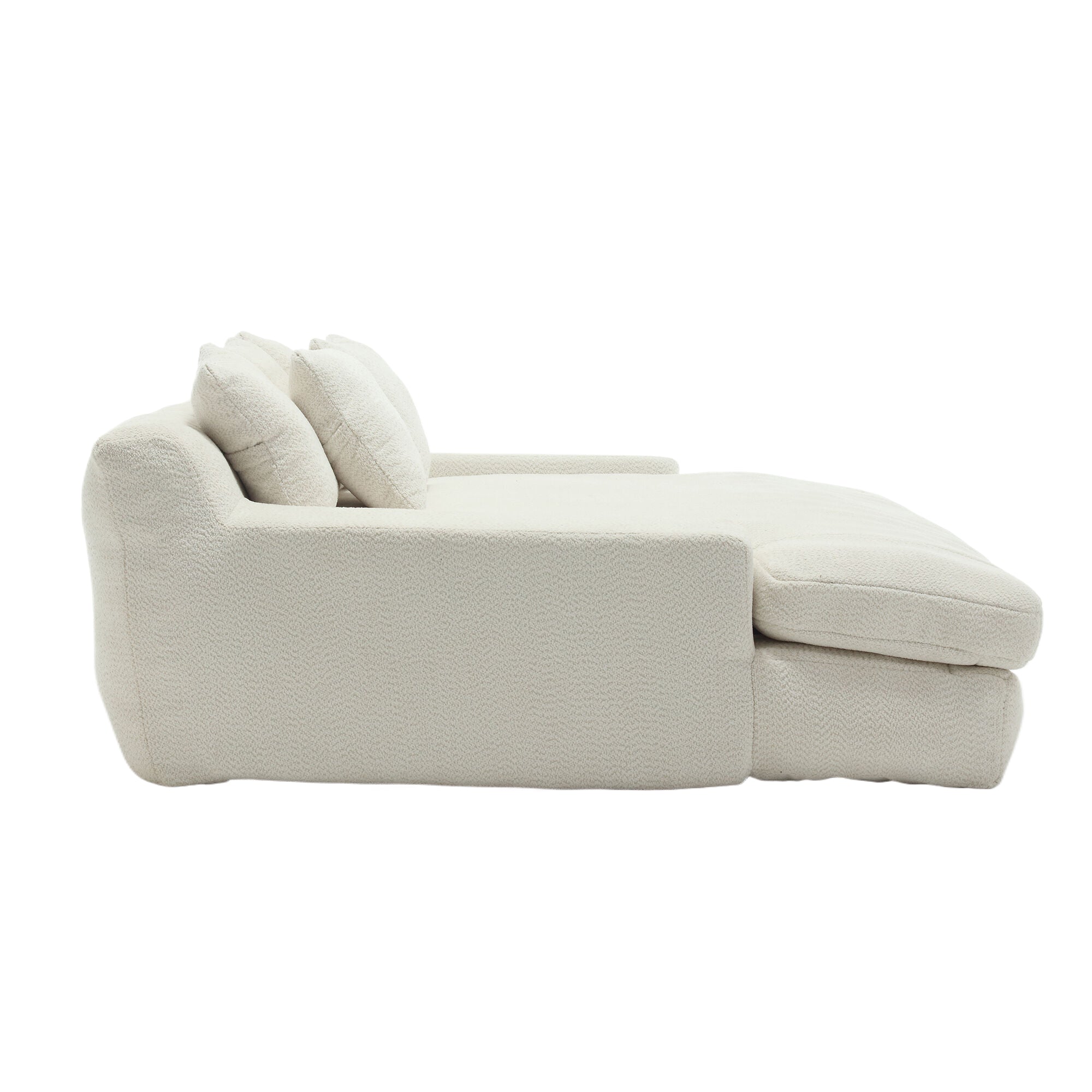 COOLMORE Chenille 2-seater lazy sofa With 5 back pillows,Comfy Sofa- Deep Seat Couch for Living Room,Club (White)