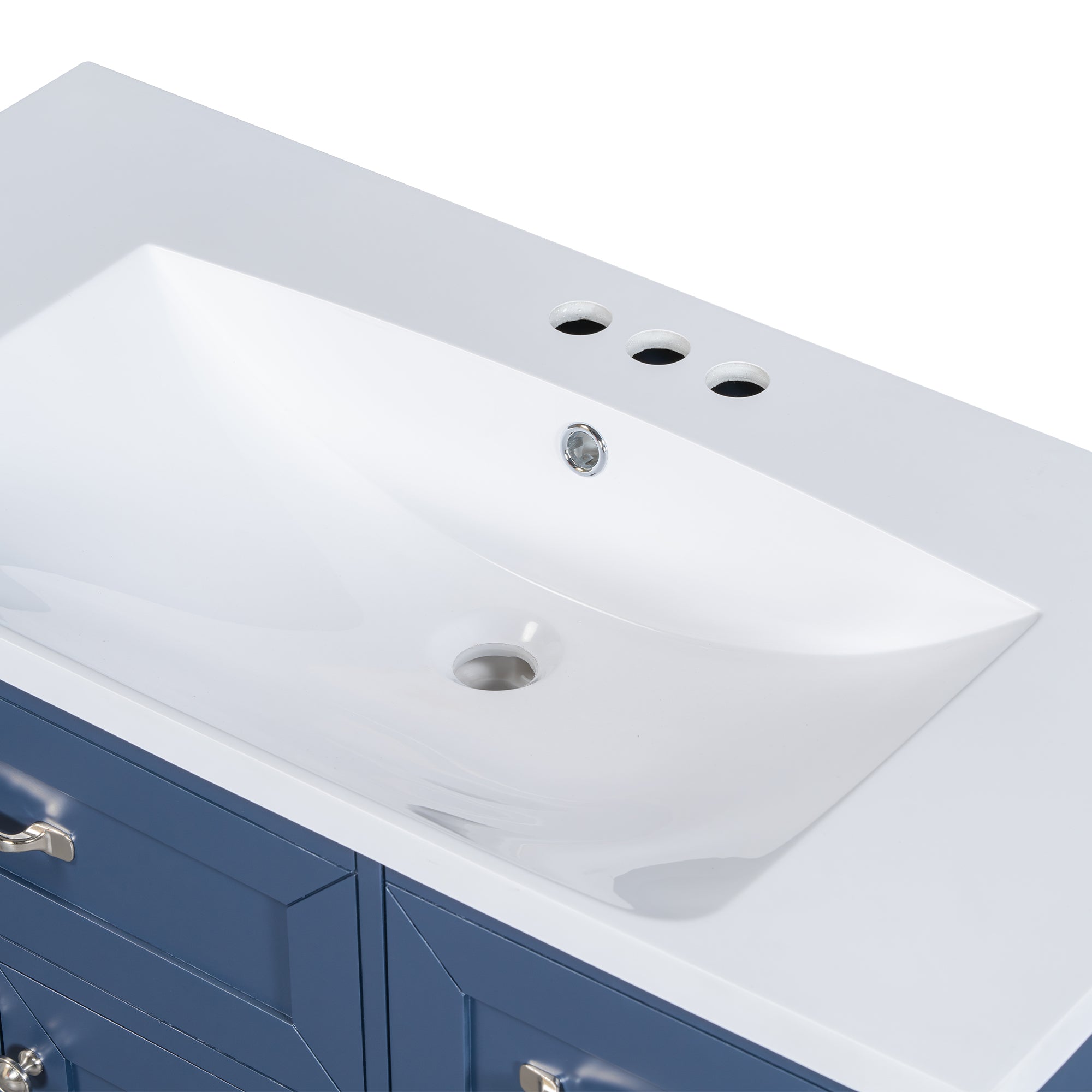 36" Bathroom Vanity with Sink Combo, Blue Bathroom Cabinet with Drawers, Solid Frame and MDF Board