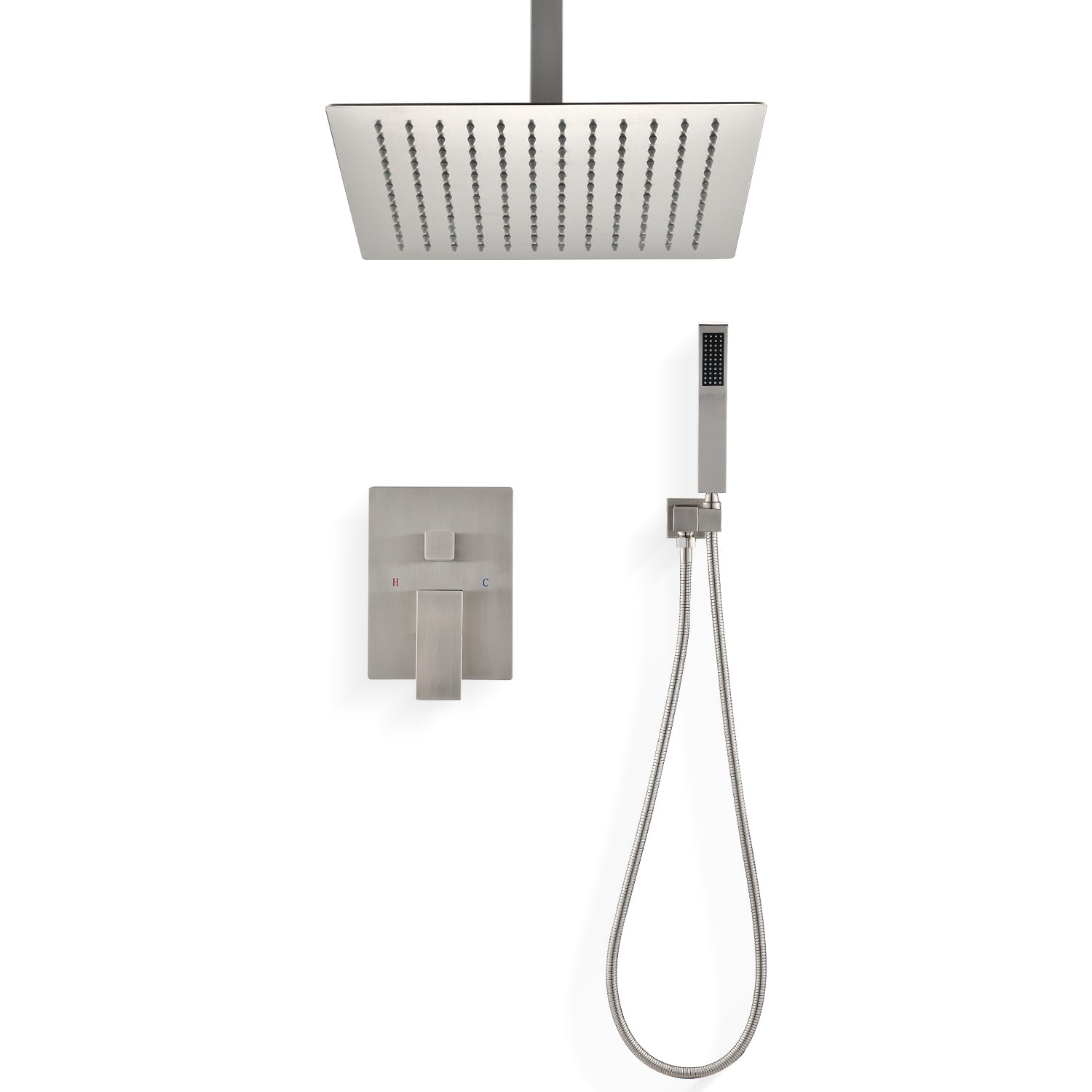 Ceiling Mounted Shower System Combo Set with Handheld and 10"Shower head