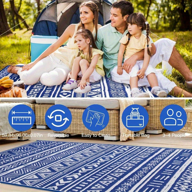 5x8ft Portable Outdoor Carpet Waterproof Mat Indoor Outdoor Plastic Carpet with Bag