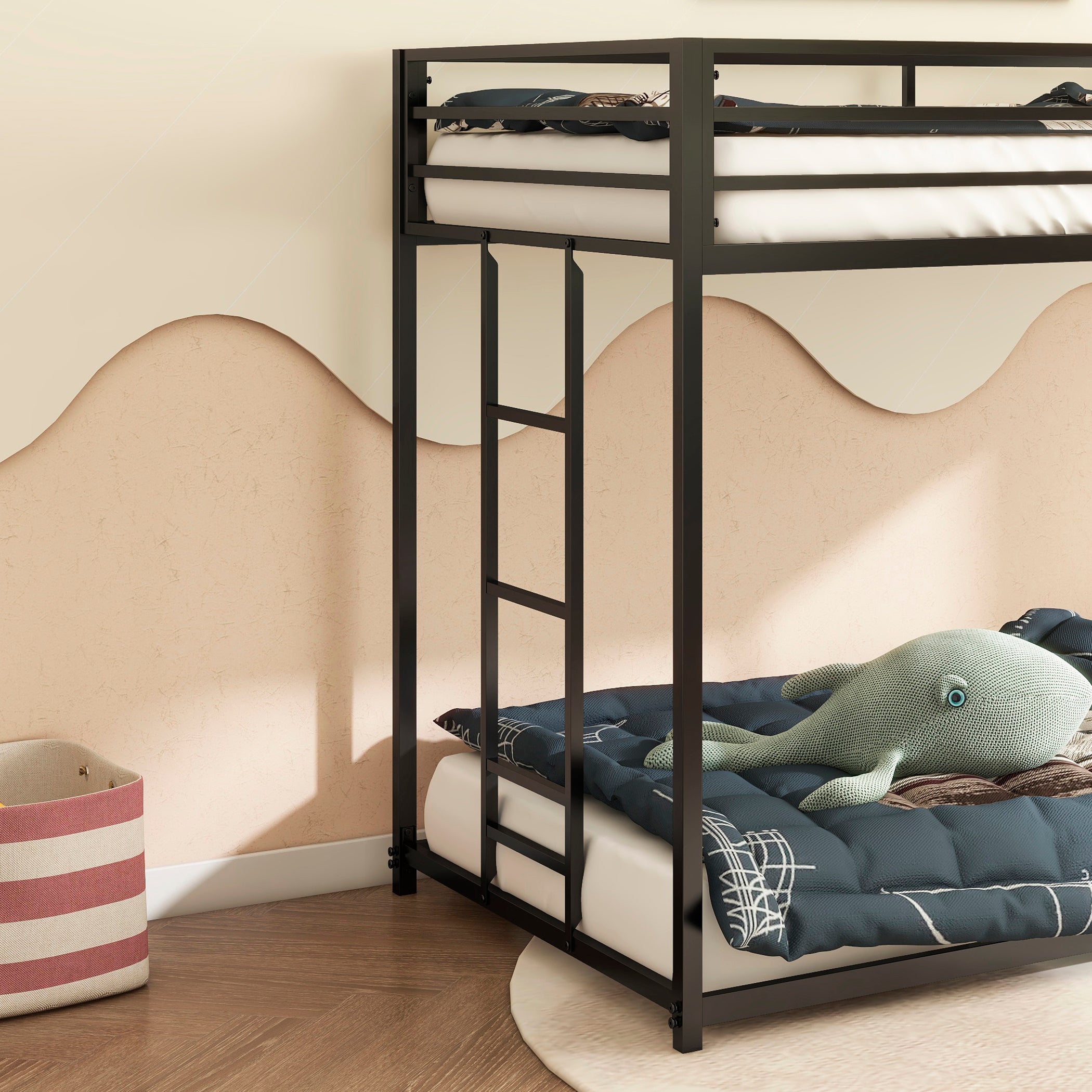 Same as original B083124170 Adam Sturdy Twin over Twin Metal Bunk Black for Kids and Adult, Low Profile and Easy Climbing with Stable Ladder