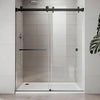 55-60 x 72-75 in Sliding Shower Door - 55-59 x 72 in / Matte Black / Frameless view 1