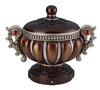 11.5" Tall" Delicata" Decorative Jewelry Box, Reddish Bronze with Silver Accents