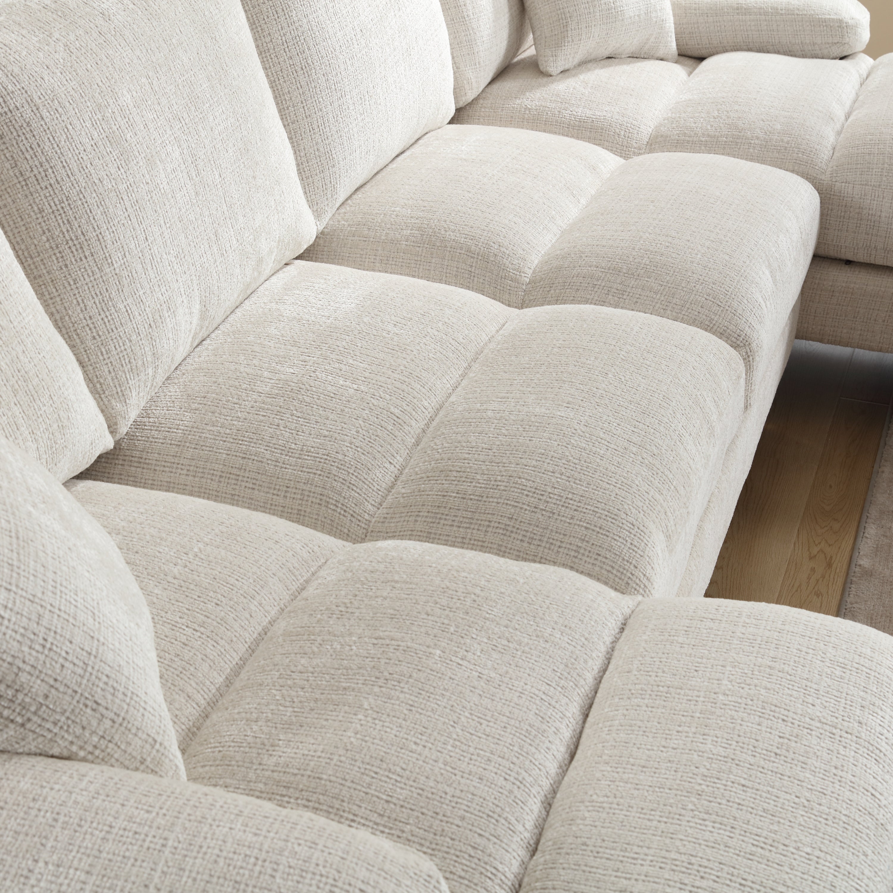 UNITED Modern Large chenille Fabric U-Shape Sectional Sofa