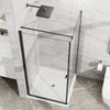 Corner frameless shower enclosure 36 in. clear glass front view