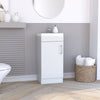 Madrid 16" Bathroom Vanity Single Door, Resin sink and faucet White