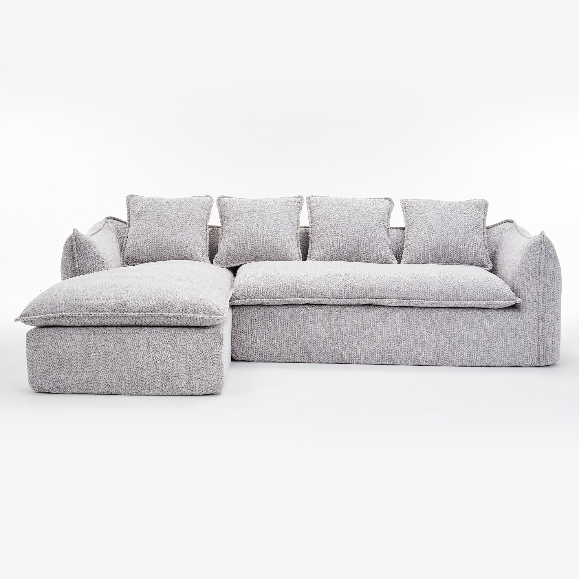 VIDEO provided   Sofa Deep Seat Sofa 3 Seater for Living Room Oversized Comfy Sofa L-Shape Sofa Couch with Chaise Home Furniture Sleeper Sectional Sofa for Apartment, Office Left Hand Facing